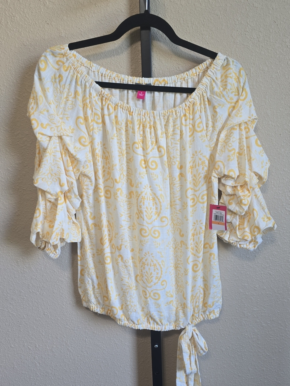 NWT Vince Camuto Printed Linen Blend Off Shoulder Top. Small And XL - Picture 3 of 11